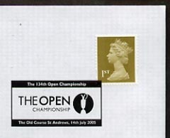 Postmark - Great Britain 2005 cover for 134th Open Championship with special St Andrews cancel, stamps on golf, stamps on sport