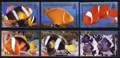 Solomon Islands 2001 Reef Fish perf set of 6 unmounted mint, SG 996-1001, stamps on fish, stamps on marine life