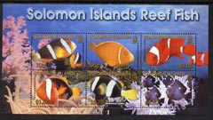 Solomon Islands 2001 Reef Fish perf m/sheet unmounted mint, SG MS 1002, stamps on fish, stamps on marine life