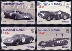 Solomon Islands 1999 Birth Centenary of Enzo Ferrari perf set of 4 unmounted mint, SG 947-50, stamps on cars, stamps on ferrari
