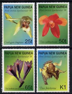 Papua New Guinea 1998 Orchids perf set of 4 unmounted mint, SG 837-40, stamps on orchids, stamps on flowers