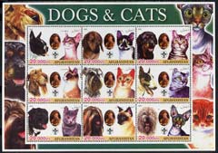 Afghanistan 2003 Dogs & Cats #2 perf sheetlet containing set of 9 values each with Scout Logo unmounted mint, stamps on dogs, stamps on cats, stamps on scouts