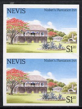 Nevis 1985 Tourism (2nd series) $1.20 (Nisbet's Plantation Inn) imperf pair (SG 247var) unmounted mint, stamps on tourism