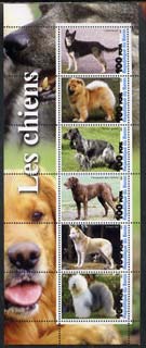 Benin 2003 Dogs #2 perf sheetlet containing 6 values unmounted mint, stamps on dogs