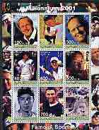 Somaliland 2001 Millennium series - Famous Sports Stars perf sheetlet containing 9 values unmounted mint (Golf, Tennis & Baseball), stamps on personalities, stamps on millennium, stamps on sport, stamps on golf, stamps on tennis, stamps on baseball