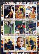Myanmar 2000 Millennium series - Personalities (Bruce Lee, Tiger Woods, Sun Yat Sen & Mao) perf sheetlet of 9 values unmounted mint, stamps on personalities, stamps on millennium, stamps on golf, stamps on mao, stamps on martial-arts, stamps on mao tse-tung, stamps on  mao , stamps on 