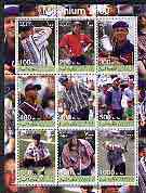 Somaliland 2001 Millennium series - Golf Stars perf sheetlet containing 9 values unmounted mint, stamps on personalities, stamps on millennium, stamps on sport, stamps on golf