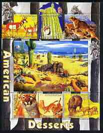 Kyrgyzstan 2004 Fauna of the World - American Desserts perf sheetlet containing 6 values unmounted mint, stamps on animals, stamps on antelopes, stamps on swine, stamps on turtles, stamps on cacti, stamps on reptiles