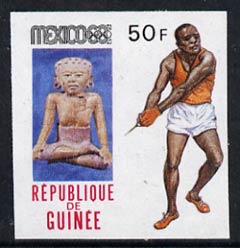 Guinea - Conakry 1969 Hammer 50f imperf proof single from limited printing, from Mexico Olympics set unmounted mint, as SG 679, stamps on hammer, stamps on olympics