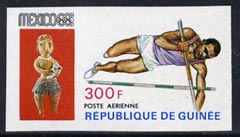 Guinea - Conakry 1969 Pole Vault 300f imperf proof single from limited printing from Mexico Olympics set, unmounted mint as SG 683, stamps on sport, stamps on pole vault, stamps on olympics