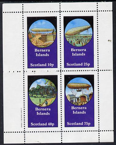 Bernera 1982 Airships perf set of 4 values (10p to 75p) unmounted mint, stamps on aviation, stamps on airships