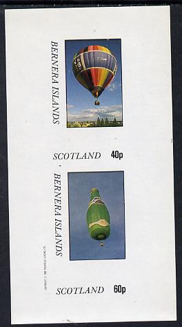 Bernera 1982 Balloons #3 (Advertising Perrier Water & Estate Agents) imperf set of 2 values (40p & 60p) unmounted mint, stamps on aviation    business   advertising     drink    balloons