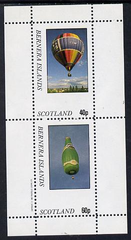 Bernera 1982 Balloons #3 (Advertising Perrier Water & Estate Agents) perf set of 2 values (40p & 60p) unmounted mint, stamps on aviation    business   advertising     drink    balloons