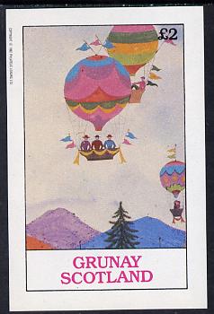 Grunay 1982 Balloons imperf deluxe sheet (Â£2 value) unmounted mint, stamps on aviation    balloons