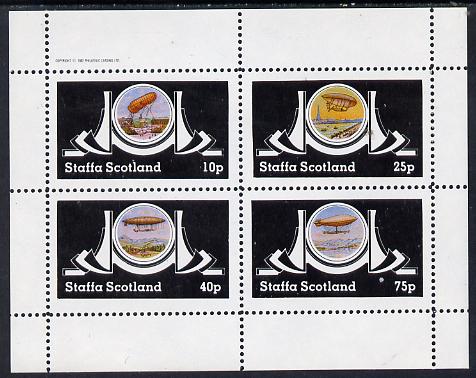 Staffa 1982 Airships #2 perf set of 4 values (10p to 75p) unmounted mint, stamps on aviation, stamps on airships