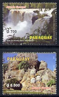 Paraguay 2004 Mundo Guarani National Park perf set of 2 unmounted mint, stamps on national parks, stamps on waterfalls