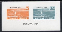 Davaar Island 1964 Europa imperf m/sheet (Lighthouses) unmounted mint, stamps on europa, stamps on lighthouses