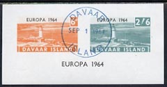Davaar Island 1964 Europa imperf m/sheet (Lighthouses) cto used, stamps on europa, stamps on lighthouses