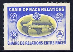 Cinderella - Rhodesia & Nyasaland label inscribed 'Chair of Race Relations' unmounted mint, stamps on , stamps on  stamps on racism, stamps on  stamps on human rights  