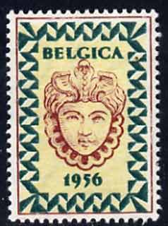 Cinderella - Belgium 1956 perf label inscribed Belgica 1956, stamps on exhibitions