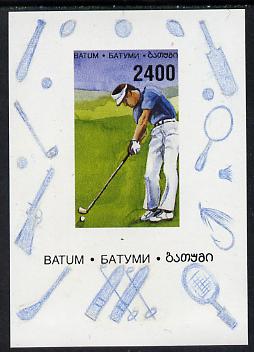 Batum 1996 Sports - Golf 2400 value individual imperf sheetlet unmounted mint, stamps on , stamps on  stamps on golf  sport
