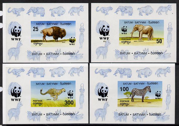 Batum 1994 WWF Wild Animals set of 4 imperf sheetlets unmounted mint, stamps on animals  wwf, stamps on  wwf , stamps on 