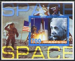 Mali 2005 Albert Einstein & Space #1 perf souvenir sheet unmounted mint, stamps on personalities, stamps on science, stamps on physics, stamps on nobel, stamps on einstein, stamps on maths, stamps on space, stamps on judaica , stamps on personalities, stamps on einstein, stamps on science, stamps on physics, stamps on nobel, stamps on maths, stamps on space, stamps on judaica, stamps on atomics