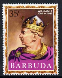 Barbuda 1970-71 English Monarchs SG 42 William I unmounted mint*, stamps on royalty