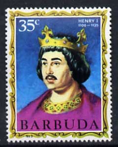 Barbuda 1970-71 English Monarchs SG 44 Henry I unmounted mint*, stamps on royalty