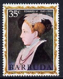 Barbuda 1970-71 English Monarchs SG 62 Edward VI unmounted mint*, stamps on royalty