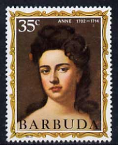 Barbuda 1970-71 English Monarchs SG 72 Anne unmounted mint*, stamps on royalty