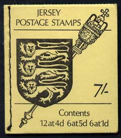 Jersey 1969-70 Arms 7s booklet complete SG SB2, stamps on arms, stamps on heraldry