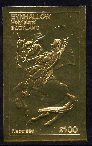 Eynhallow 1979 Napoleon on Horseback Â£1 value embossed in gold (imperf) unmounted mint, stamps on animals  history  horses  personalities    napoleon  , stamps on dictators.
