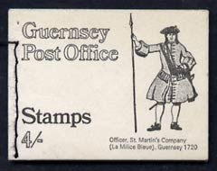 Guernsey 1969 4s Booklet (Officer St Martins Coy) complete and pristine, SG SB2, stamps on , stamps on  stamps on militaria