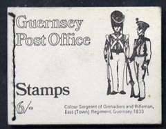 Guernsey 1969 6s Booklet (Grenadiers & East Regt) complete and pristine, SG SB3, stamps on militaria