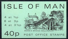 Isle of Man 1974 Monk's Bridge 40p Sachet Booklet (green cover) complete and pristine, similar to SG SB6, stamps on bridges     civil engineering