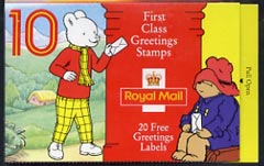 Great Britain 1994 Greetings Stamps Â£2.60 booklet complete and pristine SG KX6, stamps on , stamps on  stamps on cartoons, stamps on  stamps on literature, stamps on  stamps on postbox, stamps on  stamps on teddies, stamps on  stamps on sci-fi, stamps on  stamps on fairy tales, stamps on  stamps on alice    
