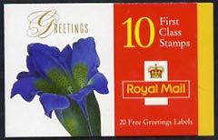 Great Britain 1997 Greeting Stamps (Flower Paintings) Â£2.60 booklet complete and pristine SG KX9, stamps on arts, stamps on flowers