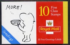 Great Britain 1996 Greeting Stamps (Cartoons) Â£2.50 booklet complete and pristine SG KX8, stamps on cartoons