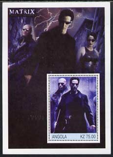 Angola 2002 History of the Cinema #01 (Matrix) perf m/sheet unmounted mint, stamps on films, stamps on cinema, stamps on sci-fi