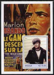 Angola 2002 History of the Cinema #02 (Marlon Brando - The Wild One) perf m/sheet unmounted mint, stamps on cinema, stamps on films, stamps on entertainments, stamps on movies, stamps on personalities