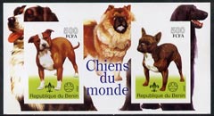 Benin 2002 World of Dogs imperf m/sheet containing 2 values each with Scout Logo, unmounted mint, stamps on dogs, stamps on scouts