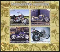 Congo 2005 Japanese Motorcycles #01 perf sheetlet containing set of 4 unmounted mint, stamps on motorbikes