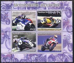 Congo 2005 Japanese Motorcycles #02 (Racing Bikes) perf sheetlet containing set of 4 unmounted mint, stamps on , stamps on  stamps on motorbikes, stamps on  stamps on sport