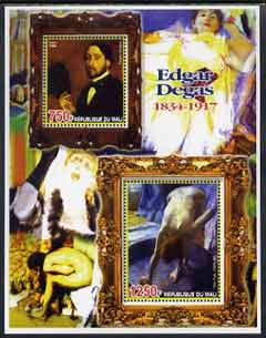 Mali 2005 Edgar Degas perf sheetlet containing 2 values unmounted mint, stamps on , stamps on  stamps on arts, stamps on  stamps on degas
