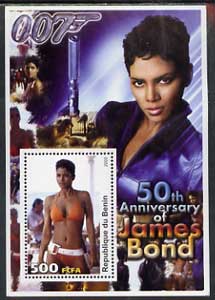 Benin 2003 50th Anniversary of James Bond #02 perf s/sheet unmounted mint, stamps on movies, stamps on films, stamps on  spy , stamps on cinena