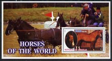 Somalia 2002 Horses of the World perf m/sheet #2 unmounted mint, stamps on horses