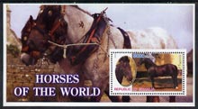 Somalia 2002 Horses of the World perf m/sheet #3 unmounted mint, stamps on horses