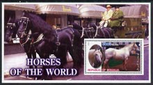 Somalia 2002 Horses of the World perf m/sheet #4 unmounted mint, stamps on horses