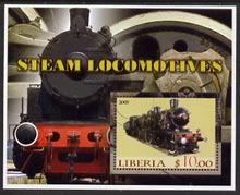 Liberia 2005 Steam Locomotives #03 perf m/sheet fine cto used, stamps on railways